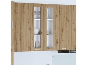 Meuble de rangement cuisine, armoire suspendue chêne artisanal 60x31x100cm shl1901