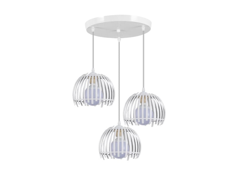 Fabrilamp latina, plafonnier, moderne, 3 x e27, blanc, 35-90 x 40 x 40 cm 224583001 - Conforama A