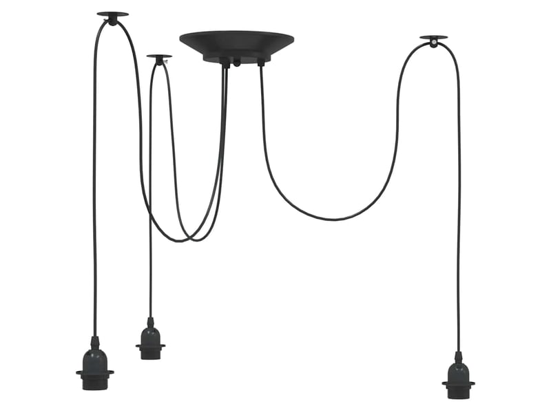 Lampe suspendue, suspension luminaire avec 3 porte-lampes e27 noir métal - Conforama A