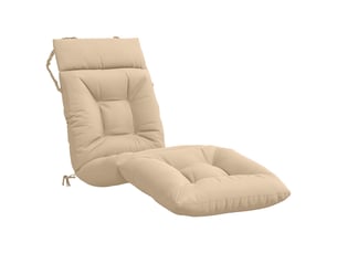 Coussin de transat, coussin pour bain de soleil vianen 100 % polyester crème 200 x 60 x 8 cm cf56296
