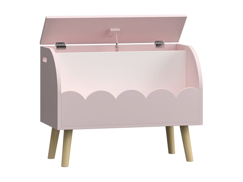  Coffre à jouets 60 x 30 x 44 cm rose blanc 03_0009286  - Conforama A