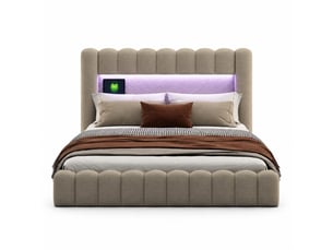 Lit coffre 180x200 cm coloris beige