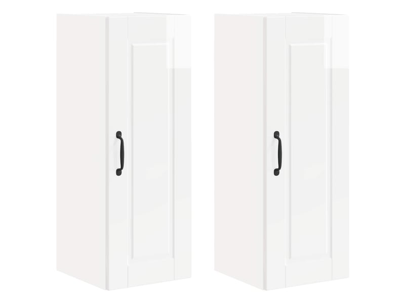 Meuble mural de cuisine, armoire de cuisine 2 pcs blanc brillant bois d'ingénierie shl5670 - Conforama A