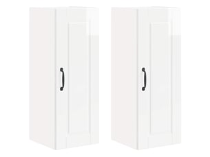 Meuble mural de cuisine, armoire de cuisine 2 pcs blanc brillant bois d'ingénierie shl5670