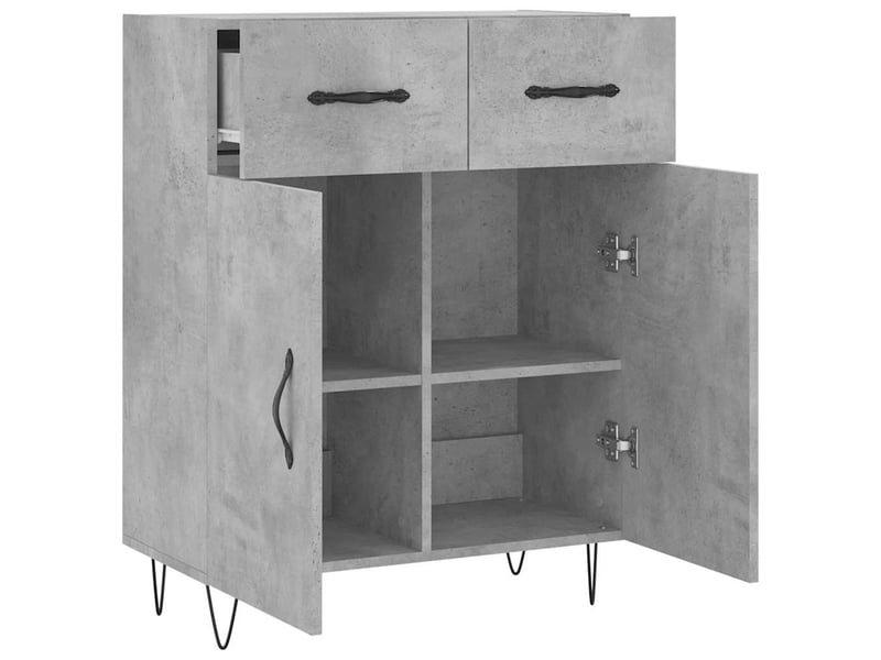  Buffet - bahut - meuble de rangement gris béton 69,5x34x90 cm bois d'ingénierie  - Conforama E