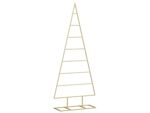 Arbre de noël, sapin de noël en métal doré 125 cm acier peint par poudre