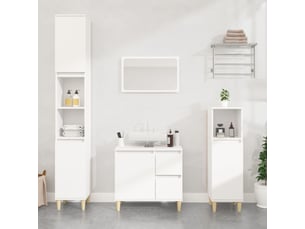 Ensemble d'armoires salle de bain 3 pcs blanc bois d'ingénierie shl8630