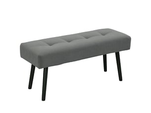 Banc capitonné en velours côtelé, banc de lit avec pieds en métal, banc à chaussures 100 x 36 x 45 cm gris
