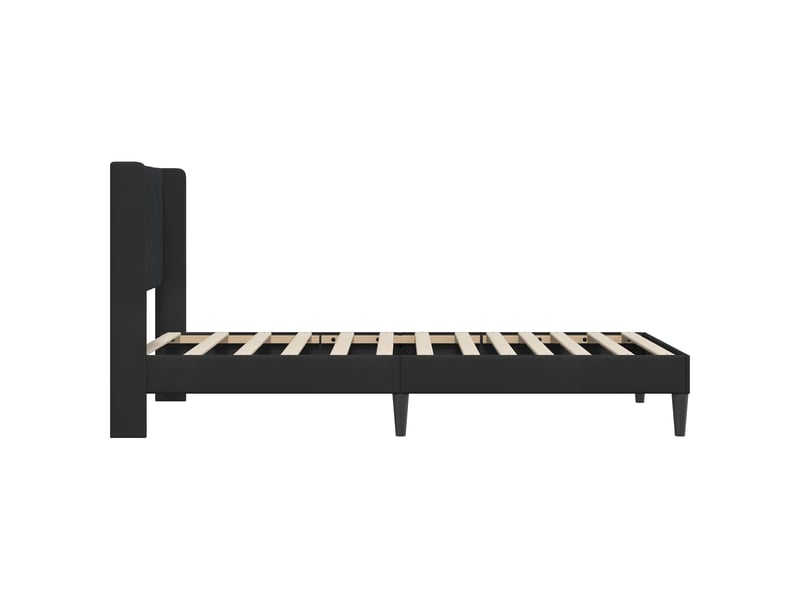  Lit simple- lit adulte -  cadre de lit avec tête de lit noir 90 x 200 cm velours  - Conforama D
