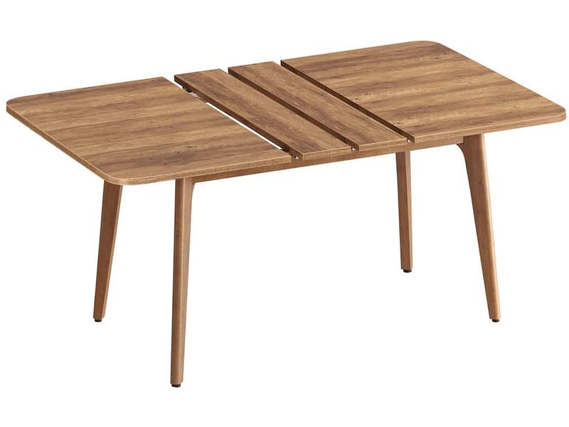  Table de salle à manger extensible 85 x 140160180 x 76,2 cm design épuré capacité 120 kg en bois d'hévéa marron miel 12_0012759  - Conforama A