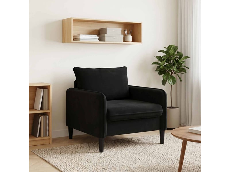  Vidaxl fauteuil xl noir velours  - Conforama B