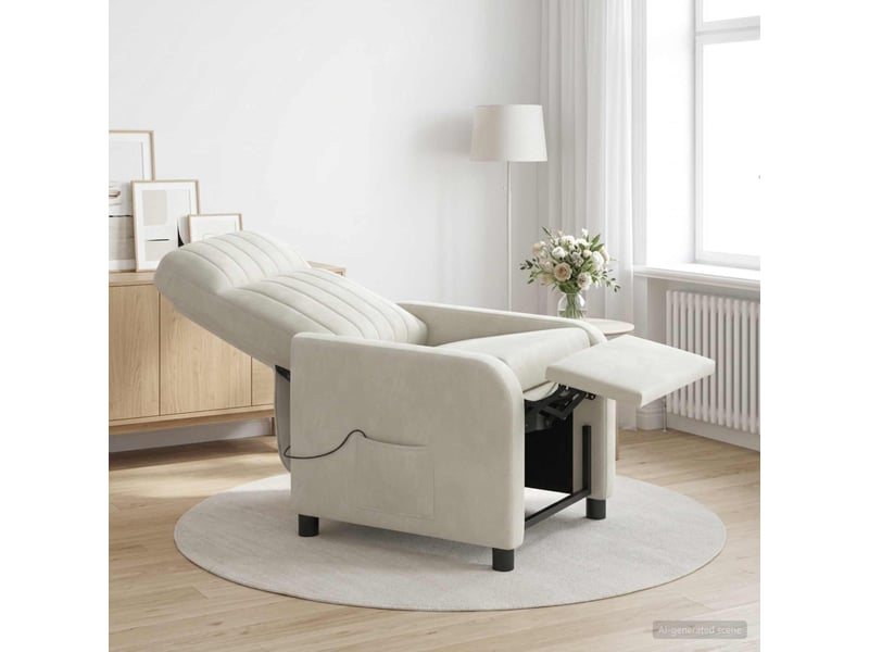 Vidaxl fauteuil de massage inclinable crème velours (v) - Conforama B