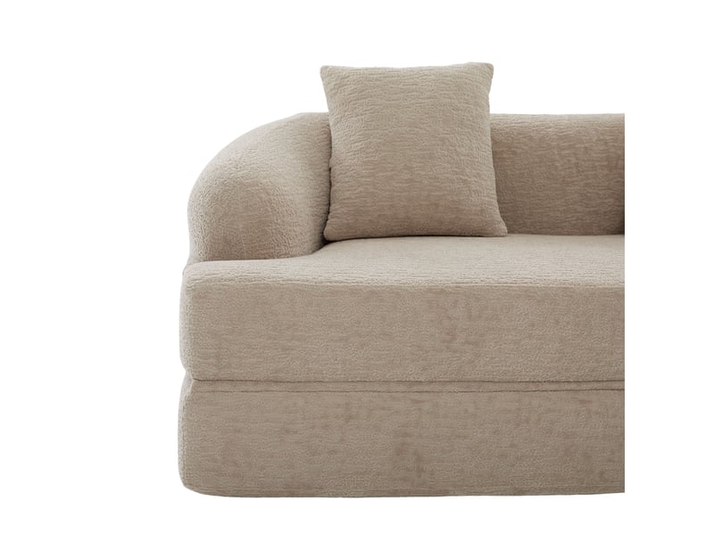 Canapé convertible 2 places chenille kaki - canapé-lit design moderne avec coussins inclus - Conforama R