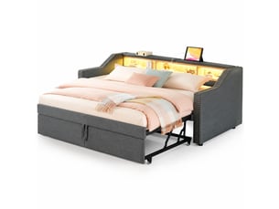 Lit gigogne 180x200 cm coloris gris