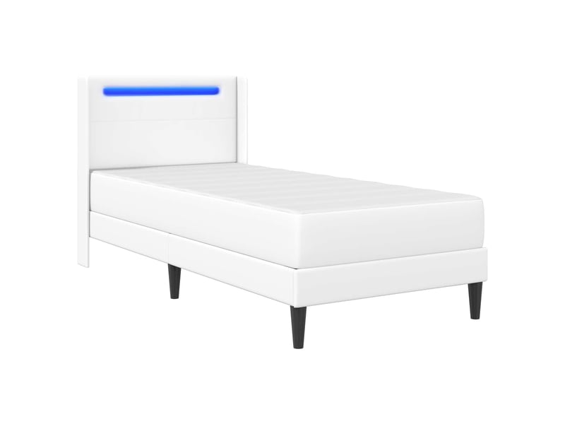  Lit simple- lit adulte -  cadre de lit avec matelas blanc 100 x 200 cm simili cuir  - Conforama D