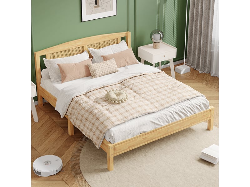  Lit 2 places 160x200cm coloris naturel lit enfant naturel - Conforama E
