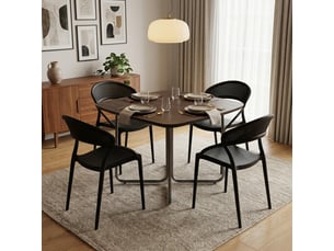 Lot de 4 chaises empilables pour intérieur et extérieur marsala - noir