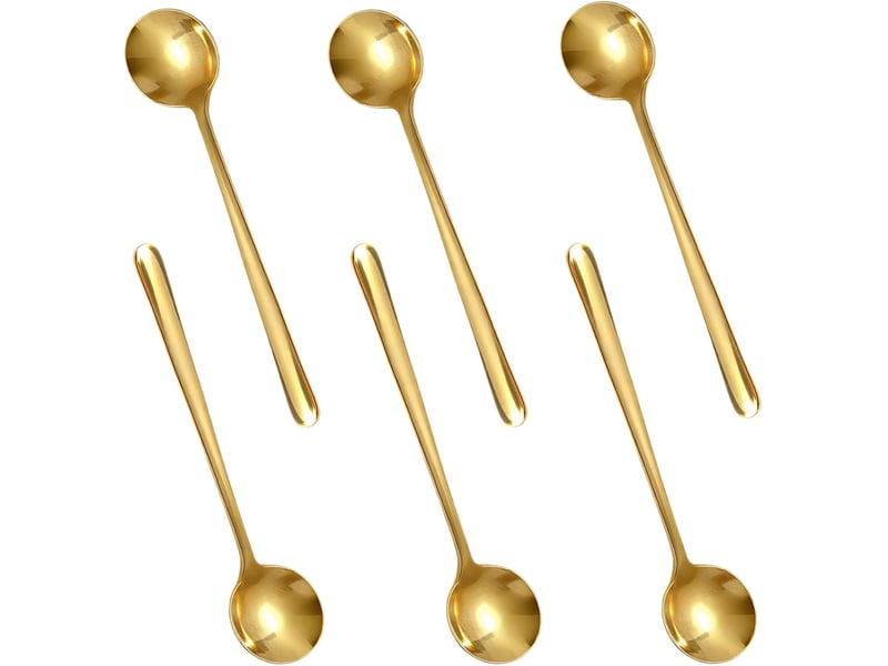 6 pièces cuillères à café doré, cuillère à café en acier inoxydable, petite cuillère à dessert pour thé crème glacée, mini cuillères à expresso - Conforama A