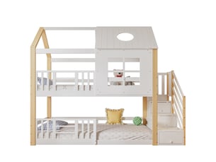 Lit superposé 90x200 cm <strong>MERAX</strong>  <strong>lit enfant bicolore</strong> coloris bicolore