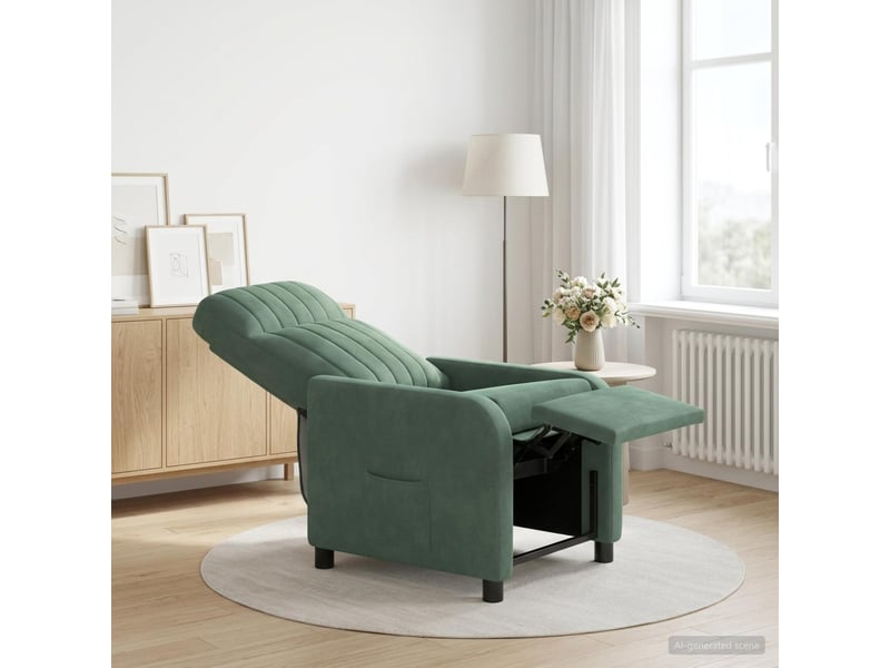  Vidaxl fauteuil inclinable vert mer velours (v)  - Conforama B