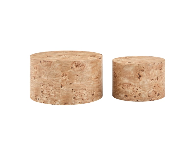  Tables basses imbriquées 2 pièces mdf effet bois, diamètre 62,8 cm et 44 cm  - Conforama W