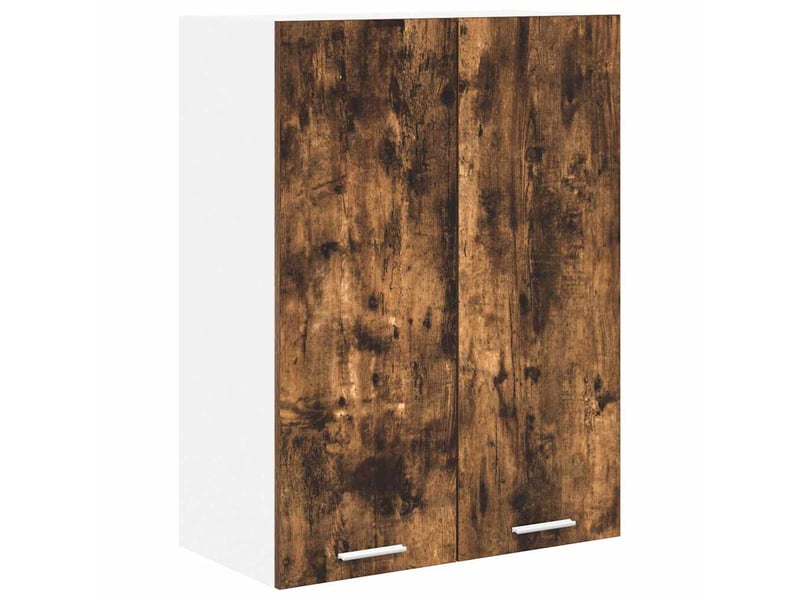 Meuble de rangement, armoire suspendue chêne fumé 60x31x80cm bois d'ingénierie shl4757 - Conforama A