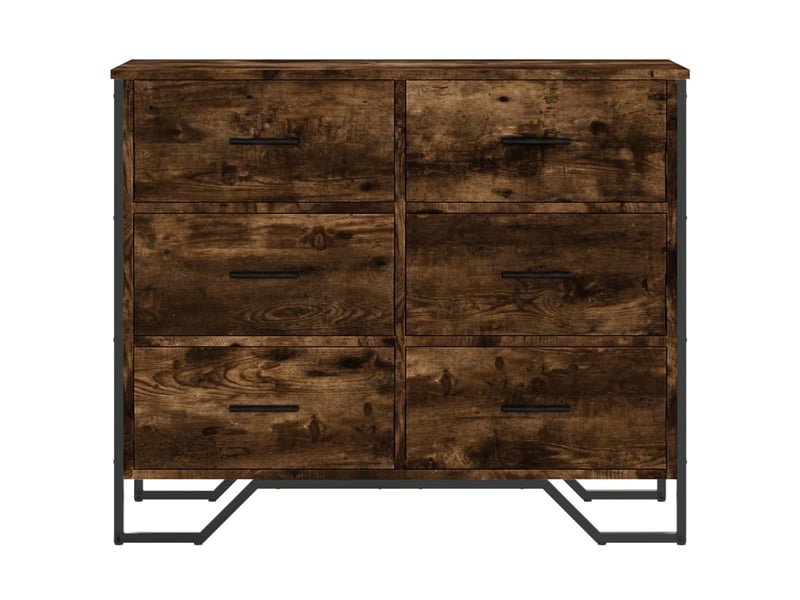  Commode chambre adulte, armoire à tiroirs chêne fumé 91x35,5x74,5 cm bois d'ingénierie  - Conforama D