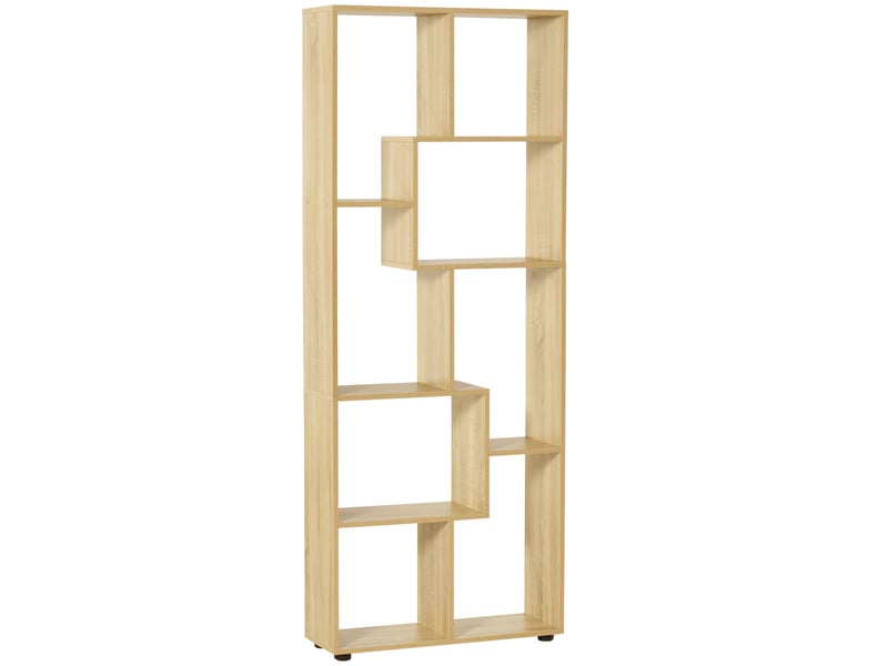  Bibliothèque étagère zig zag design contemporain 70l x 24l x 178h cm panneaux particules bois naturel  - Conforama A