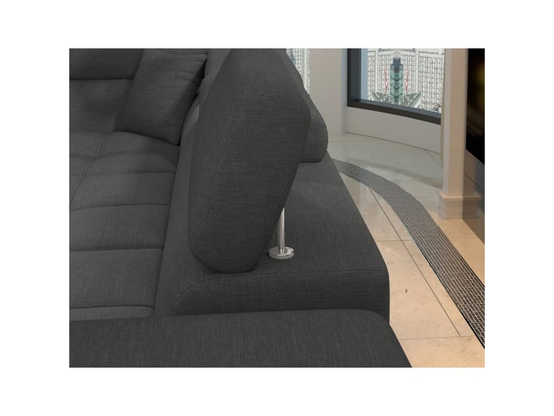 Canapé d'angle convertible palazzo 4 places gris foncé – angle droit avec 1 coussin - Conforama E