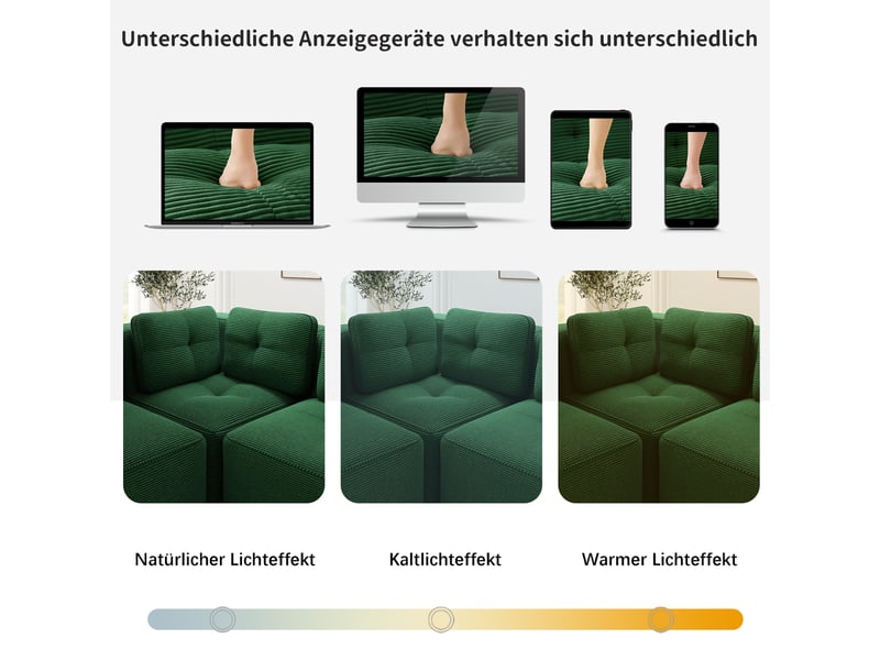  Canapé modulable, canapé de salon, en velours, vert, avec pouf, pour salon, mobilier pour espace de vie, bureau  - Conforama W