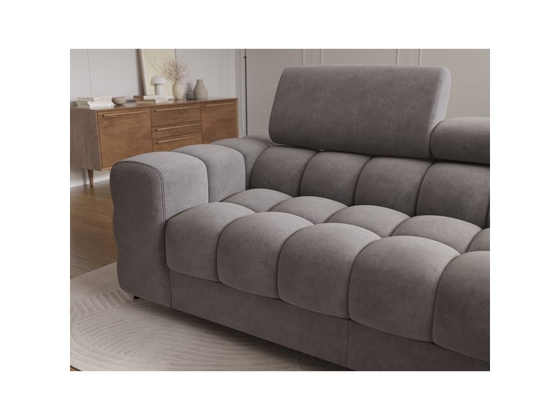 Canapé d'angle gauche convertible gris design élégant 285x99x181cm filtro - Conforama D
