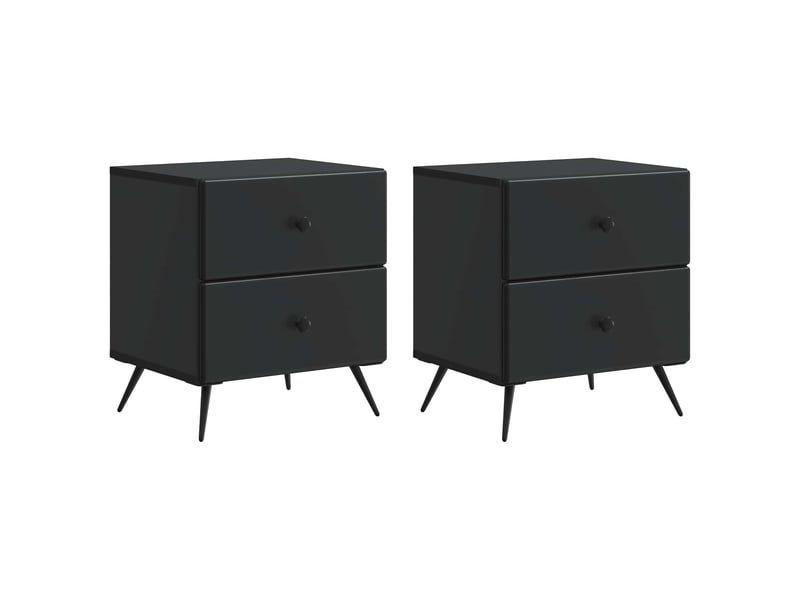  Table de chevet avec tiroir 2 pièces noir 43 x 34,5 x 47,5 cm  - Conforama B
