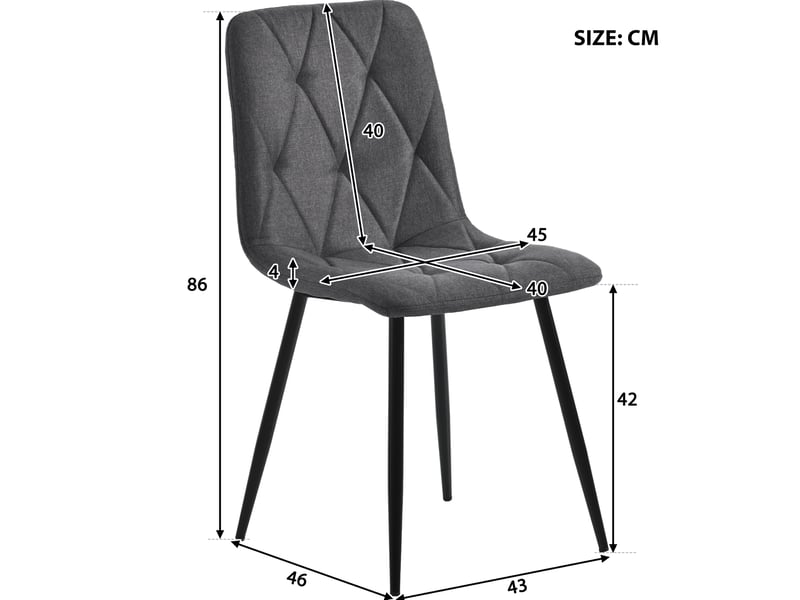  Ensemble table et 4 chaises 117x68x75 cm effet marbre blanc et gris foncé  - Conforama D