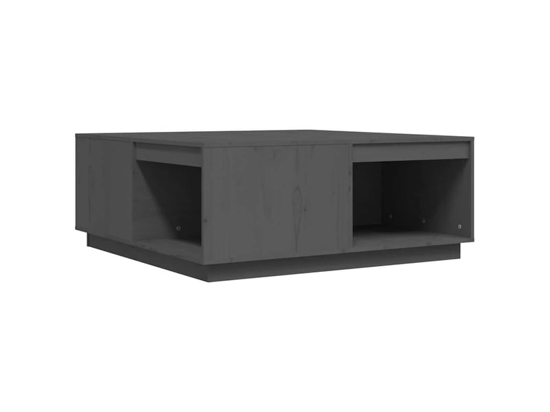  Table basse - table de salon - table à thé gris 100x101x40,5 cm bois massif de pin  - Conforama A
