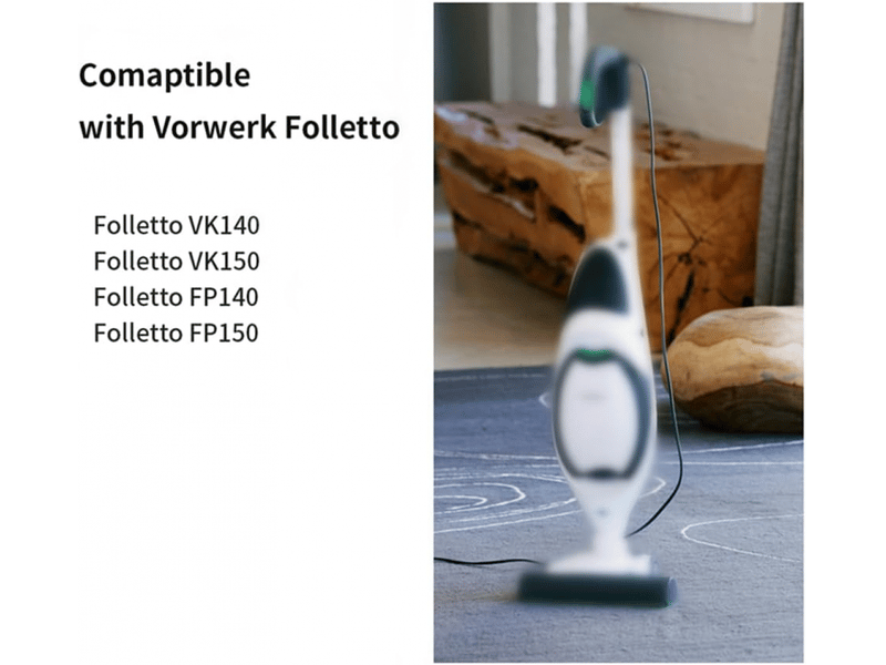  Lot de 6 sacs d'aspirateur vk140 haute efficacité pour aspirateur vorwerk vk150 fp140 kobold, 27,5 * 11,5 cm  - Conforama E