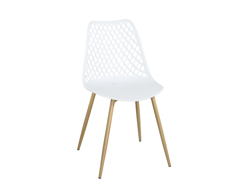  Lot de 2 chaises scandinaves kia blanches avec pieds métal 720-KIA - Conforama B