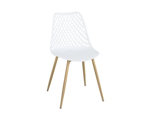 Lot de 2 chaises scandinaves kia blanches avec pieds métal