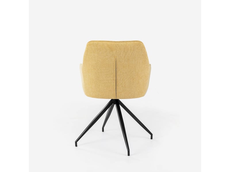  Lot de 2 chaises rembourrées en tissu avec accoudoirs celeste - jaune  - Conforama E