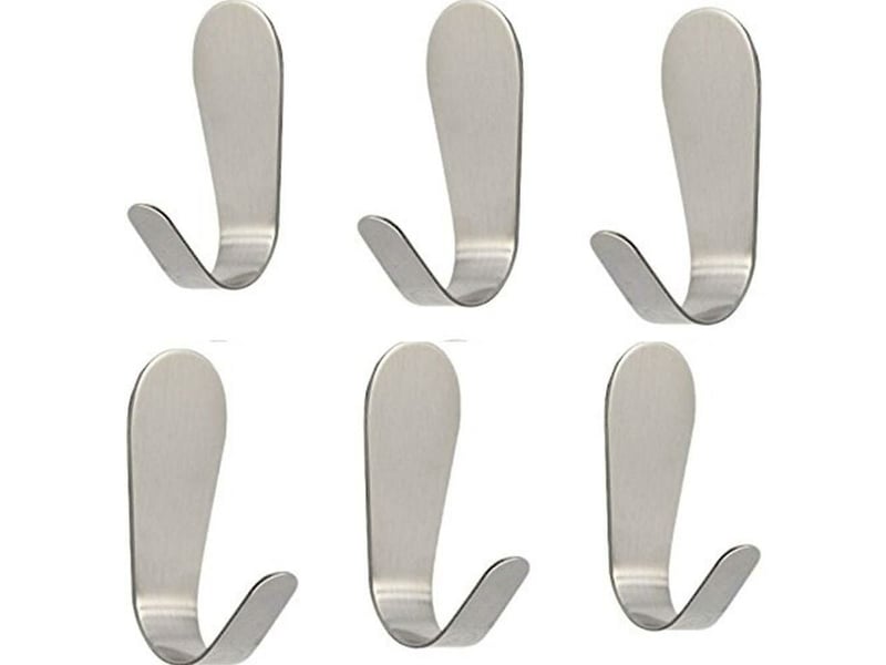 6pcs patère de salle de bain crochets auto-adhésifs, muraux collants résistants en acier inoxydable 304, imperméables, gris - cbc00030 CBC00030 - Conforama A