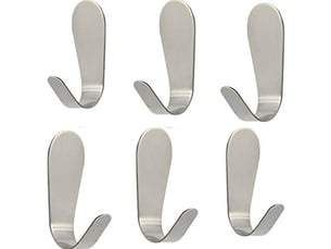6pcs patère de salle de bain crochets auto-adhésifs, muraux collants résistants en acier inoxydable 304, imperméables, gris - cbc00030