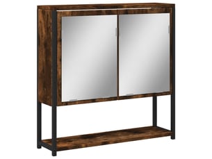 Armoire à miroir de salle de bain chêne fumé bois d’ingénierie shl3180