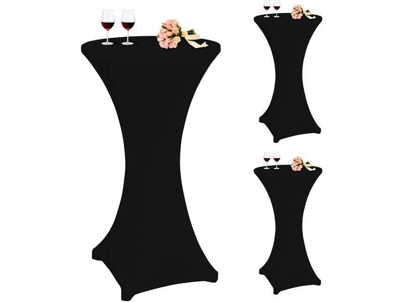  Housse de coussin - nappe cocktail carrée extensible en spandex, 60 x 110 cm, nappe cocktail ronde noire, convient aux bars, mariages, cocktails, tables de banquet noir XLH-ZLS-009296ZLS - Conforama A