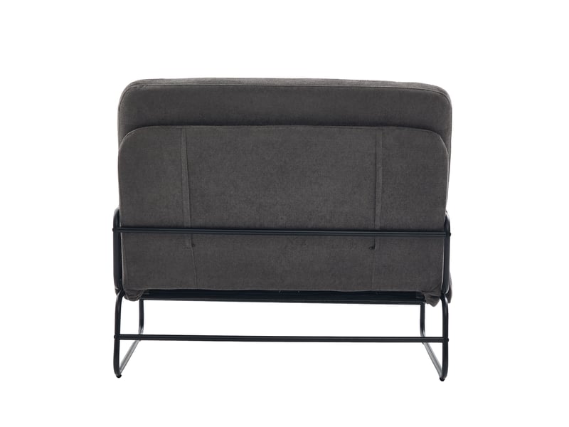 Canapé convertible 2 places avec poches latérales et coussin lombaire, en chenille grise, 104 × 85 × 92 cm  - Conforama E