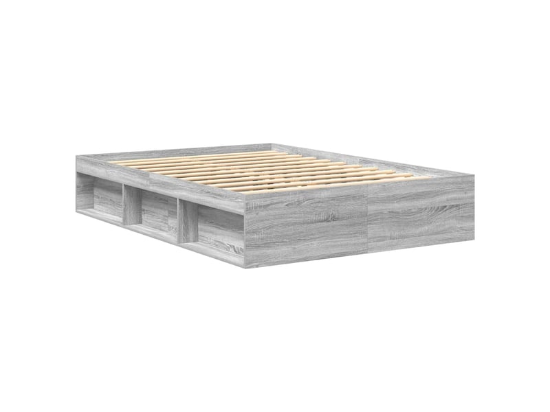  Lit double- lit adulte -  cadre de lit sans matelas sonoma gris 120x190 cm  - Conforama B