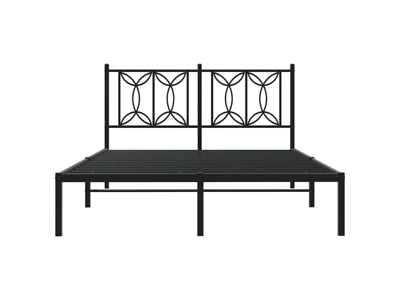  Lit double- lit adulte -  cadre de lit métal sans matelas avec tête de lit noir 140x190cm  - Conforama C