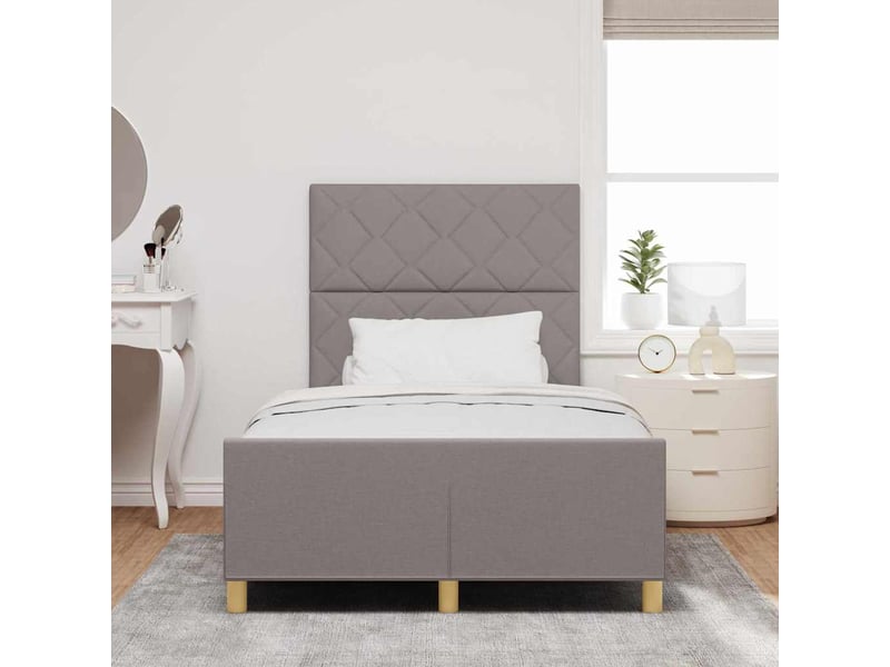 Lit double- lit adulte -  cadre de lit avec tête de lit taupe 120 x 190 cm tissu  - Conforama B