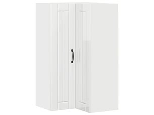 Meuble mural de cuisine, armoire d'angle cuisine lucca blanc brillant 57x57x100cm