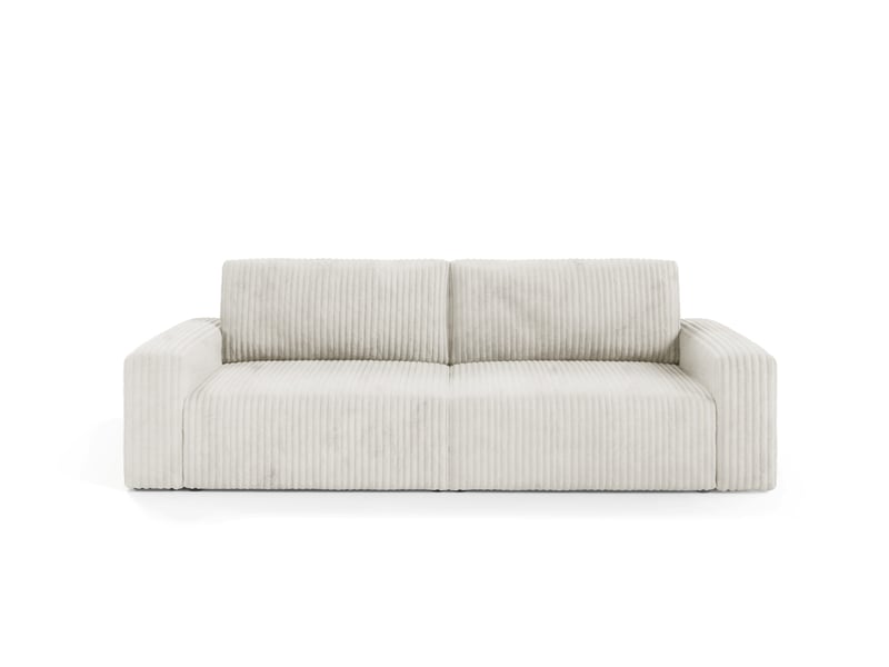 Canapé convertible 4 places en velours côtelé fano beige - Conforama A