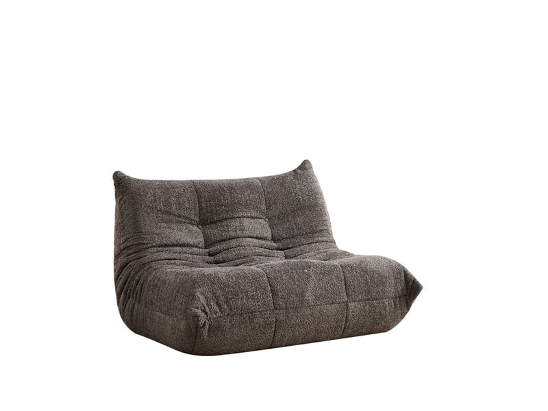  Canapé droit en velours chenille, rembourrage mousse, modèle chenille sans accoudoirs, 83 x 99 x 127 cm, gris  - Conforama A