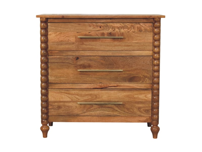  Artisan furniture commode spindle en bois massif, 3 tiroirs  - Conforama A